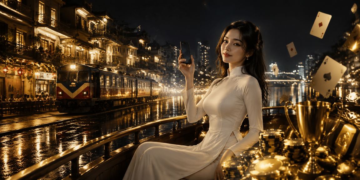 Khung cảnh chơi bài tại Hà Nội với trang phục áo dài truyền thống